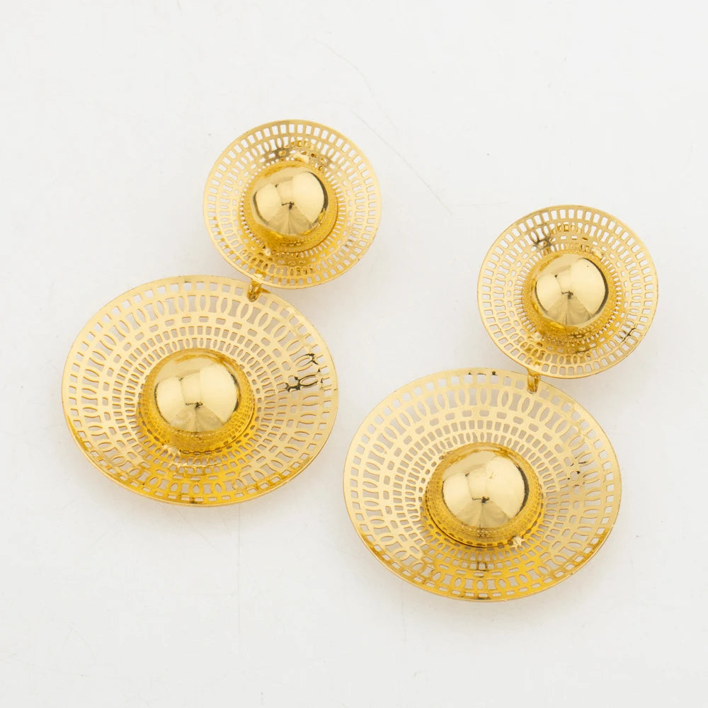 Multiple Gold Plated Flower Design  Jewelry Set earring