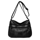 black leather handbag