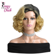 Natural 12 Inch Short Black Gradient Gold Synthetic Wigs Sassy Chick Logo