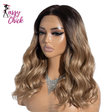 Natural Curly Wavy Highlight Synthetic Lace Front Wigs Sassy Chick Logo
