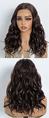 Black Natural Curly Wavy Highlight Synthetic Lace Front Wigs