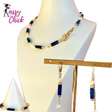 Natural Freshwater Pearl Lapis Lazuli Jewelry Set Sassy Chick Logo