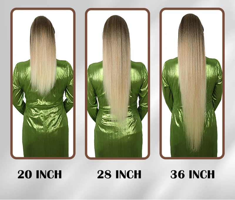 Natural Smooth Straight Synthetic Ponytails Hair Extensions