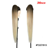 Natural Smooth Straight Synthetic Ponytails Hair Extensions