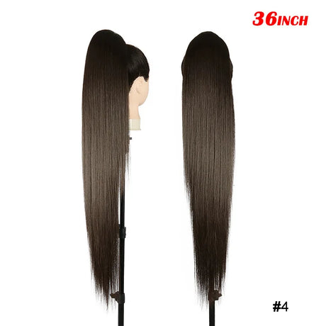 Natural Smooth Straight Synthetic Ponytails Hair Extensions