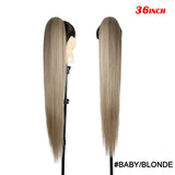 Natural Smooth Straight Synthetic Ponytails Hair Extensions