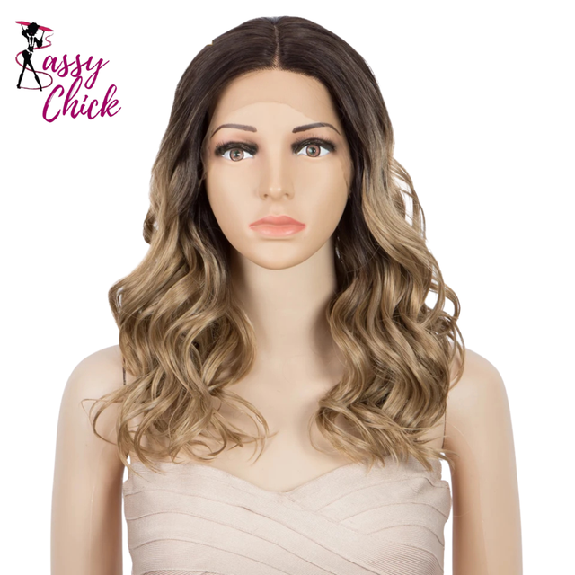 Natural Wave 20 Inch Synthetic Lace Front Wigs Sassy Chick Logo