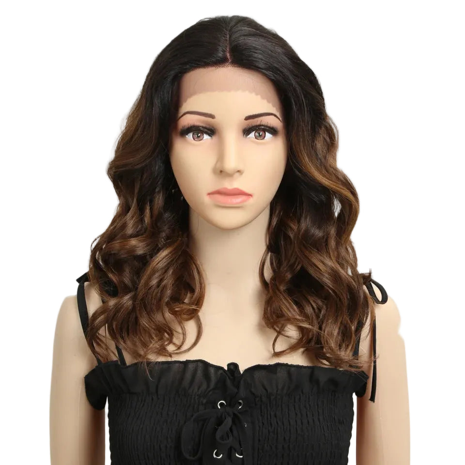 Brown Natural Wave 20 Inch Synthetic Lace Front Wigs