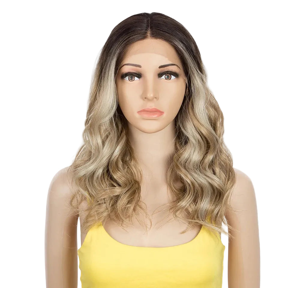 Blonde Natural Wave 20 Inch Synthetic Lace Front Wigs