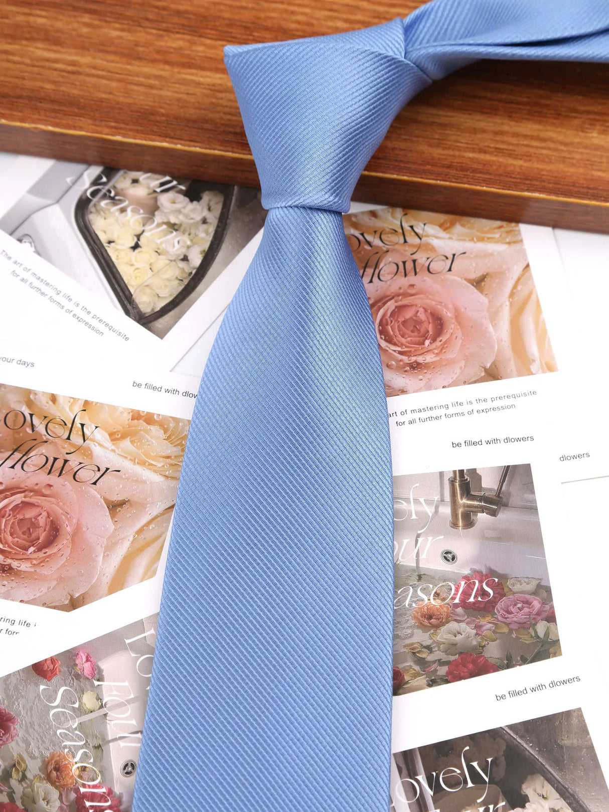 Blue Navy Blue Black Thin Tie Striped Necktie
