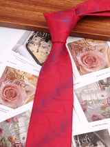 Red Navy Blue Black Thin Tie Striped Necktie