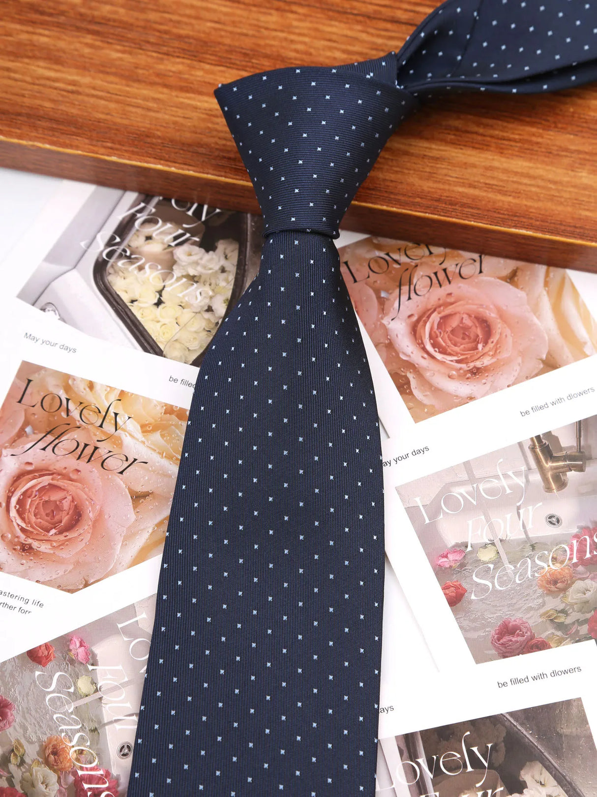 Black Navy Blue Black Thin Tie Striped Necktie