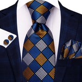 multi color square pattern necktie  set