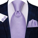 purple geometric pattern necktie set