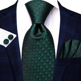 black green geometric pattern necktie set