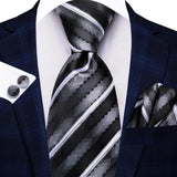 white black geometric pattern necktie set
