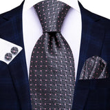 grey pink dot pattern necktie set