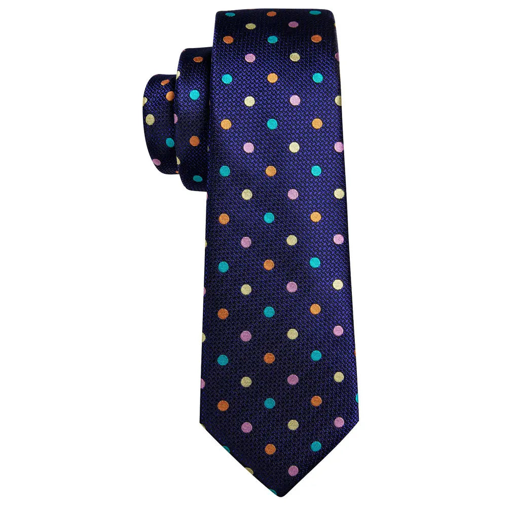 navy blue dots style tie