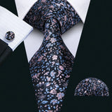 pink floral print navy blue ties