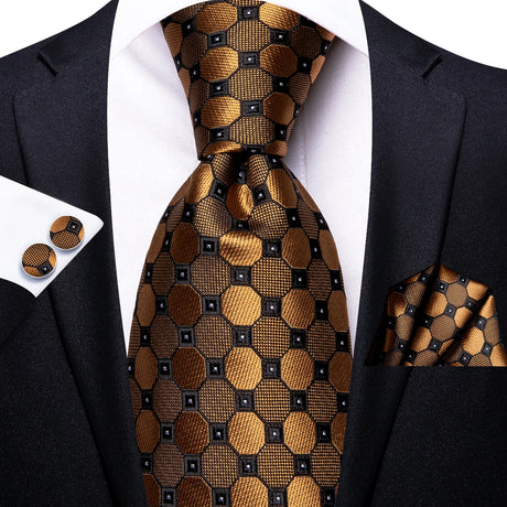Gold Dot Designer Silk Wedding Tie