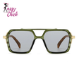 New Aviator Retro Double Bridge Square Sunglasses Sassy Chick Logo