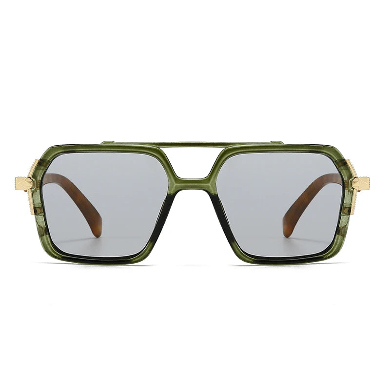 New Aviator Retro Double Bridge Square Sunglasses