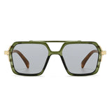 New Aviator Retro Double Bridge Square Sunglasses