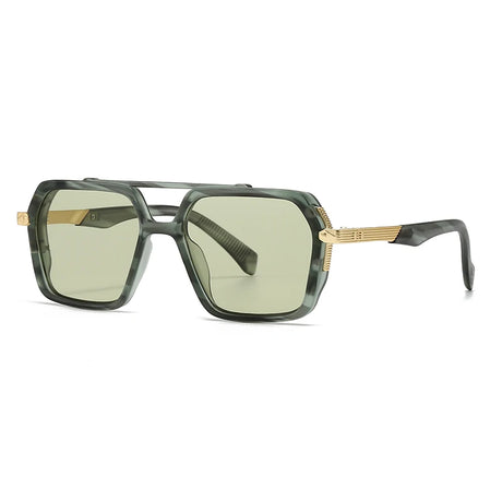 New Aviator Retro Double Bridge Square Sunglasses