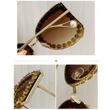 Sides of New Butterfly-Shaped Oversized  Women's Sunglasses
