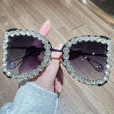 Black New Butterfly-Shaped Oversized  Women's Sunglasses