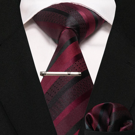 New Classic Silk 8cm Plaid Dot Striped Men's Ties