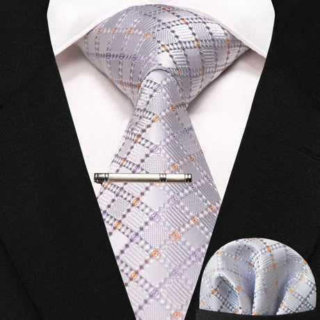 New Classic Silk 8cm Plaid Dot Striped Men's Ties