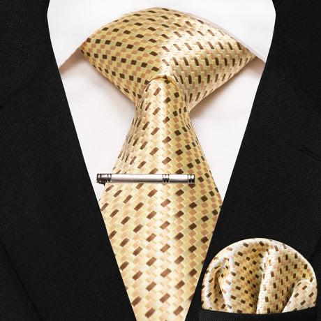 New Classic Silk 8cm Plaid Dot Striped Men's Ties