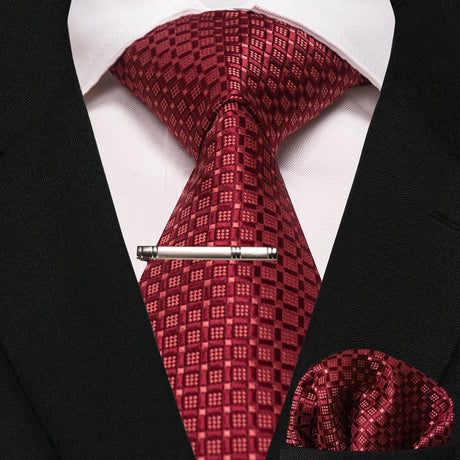 New Classic Silk 8cm Plaid Dot Striped Men's Ties