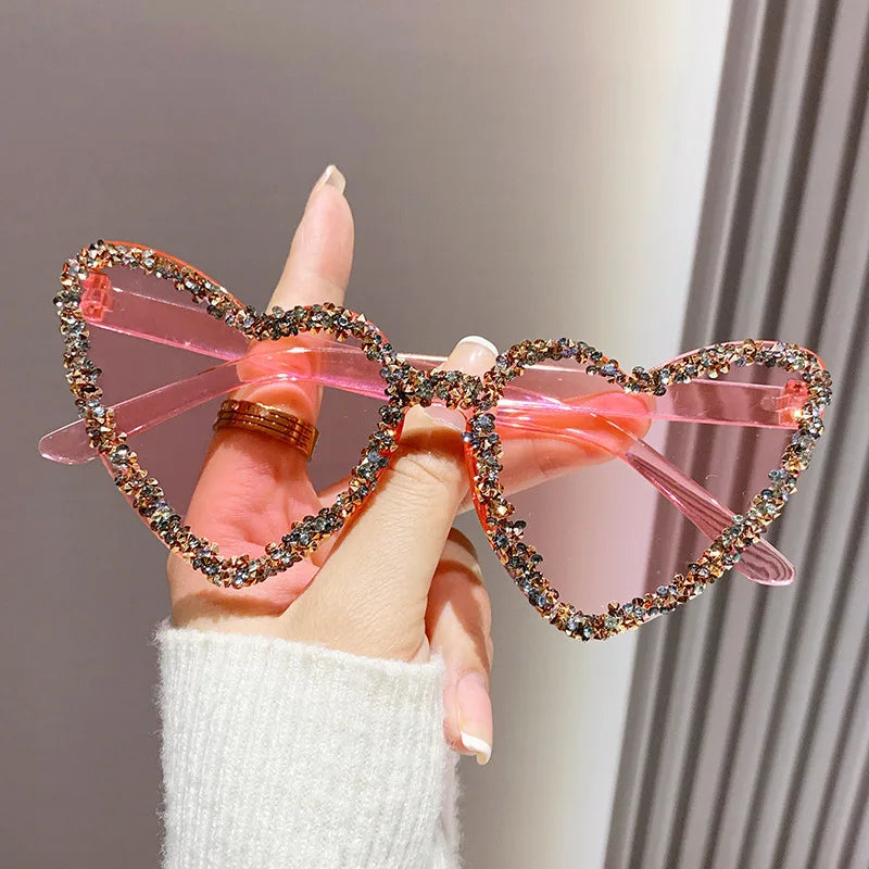 Pink New Cute Cat Eye Heart-shaped Sunglasses