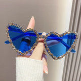 Blue New Cute Cat Eye Heart-shaped Sunglasses