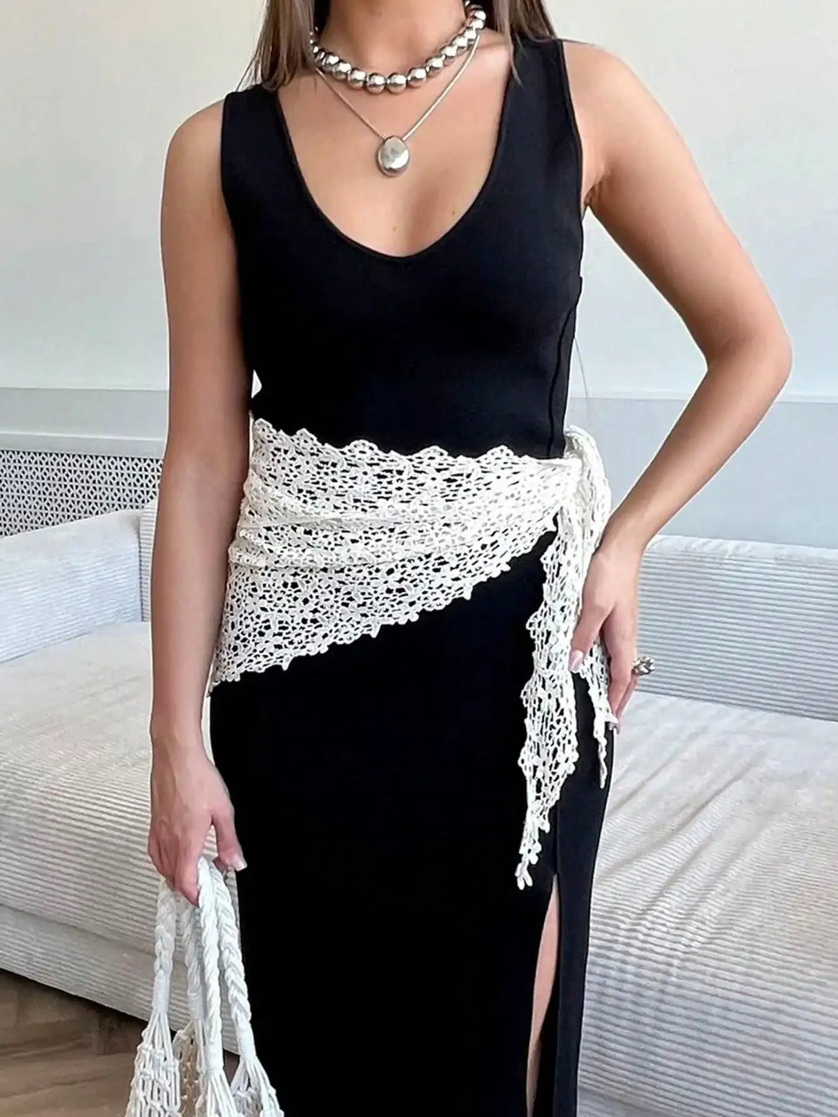 New Floral Lace Design Scarf