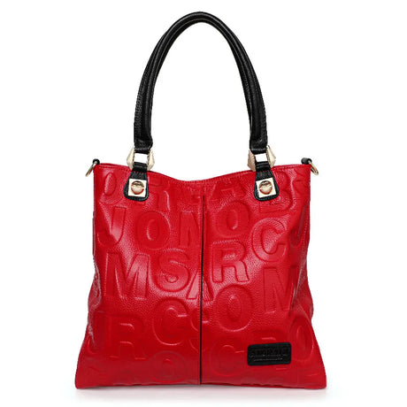 New Letter Printed Large Capacity Handbag red front