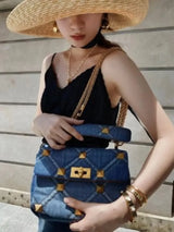 New Luxury Denim Rivet Bag Handbag