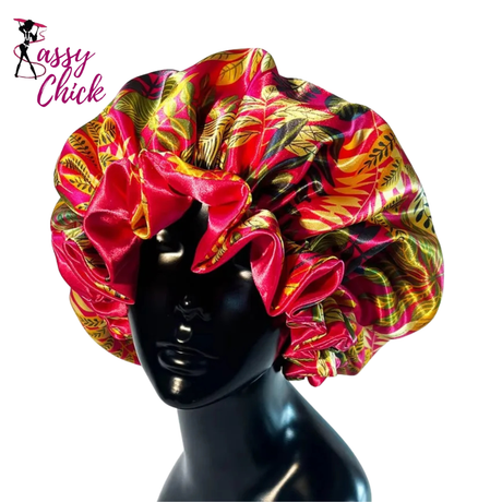 New Satin Lined Bonnet Sleep Cap Bonnet Sassy Chick Logo
