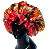 Red New Satin Lined Bonnet Sleep Cap Bonnet