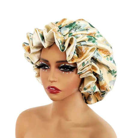 Gold New Satin Lined Bonnet Sleep Cap Bonnet