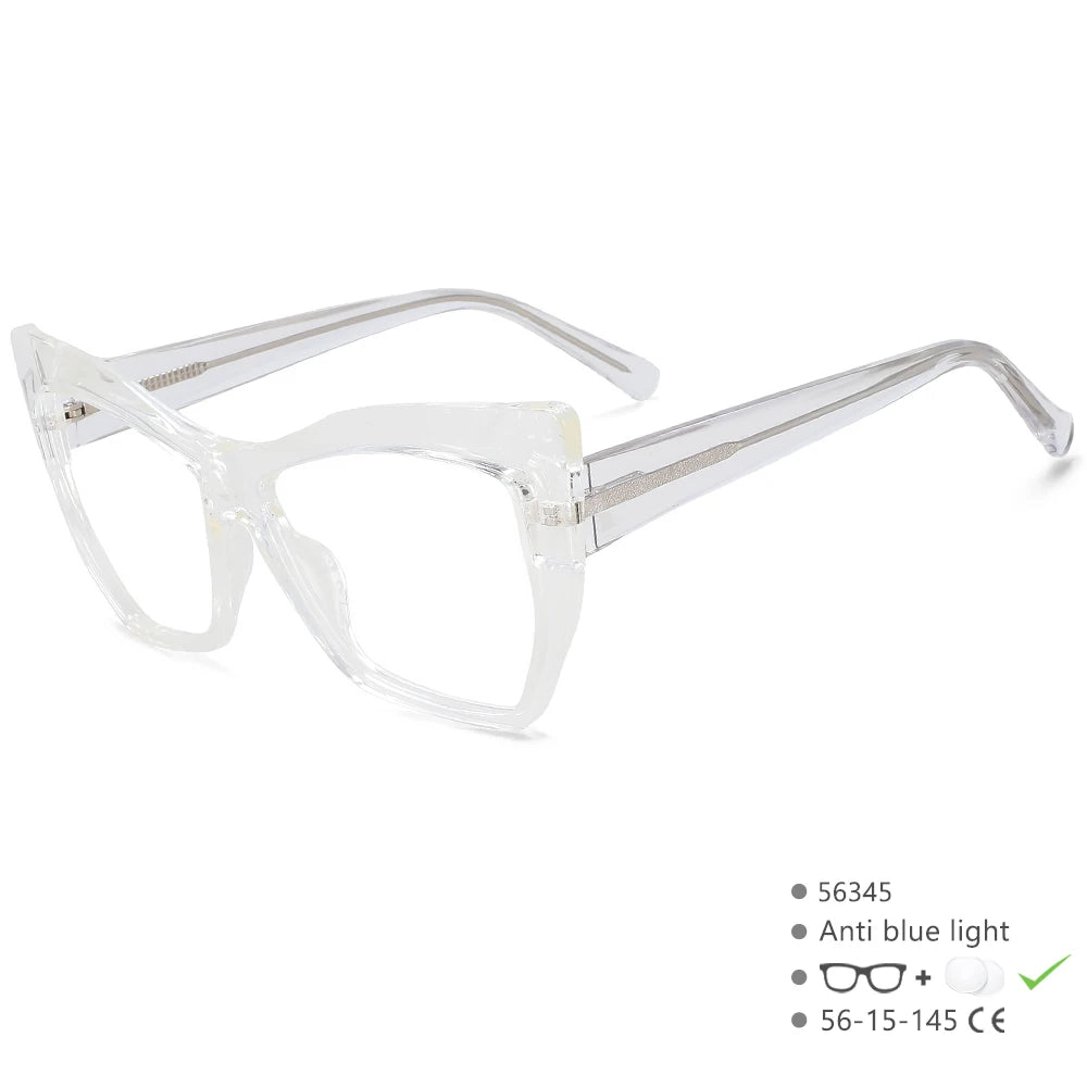 Transparent White New Style Cat Eye Blue Light Blocking Computer Glasses