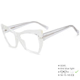 Transparent White New Style Cat Eye Blue Light Blocking Computer Glasses