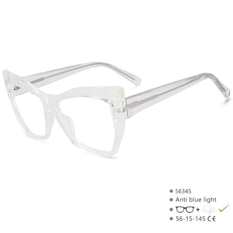 Transparent White New Style Cat Eye Blue Light Blocking Computer Glasses