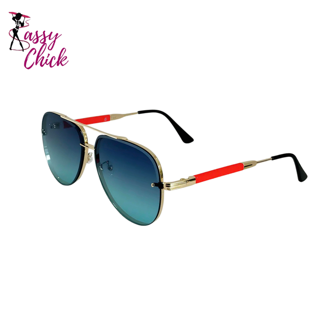 New Vintage Oval Aviator Sunglasses Sassy Chick Lock