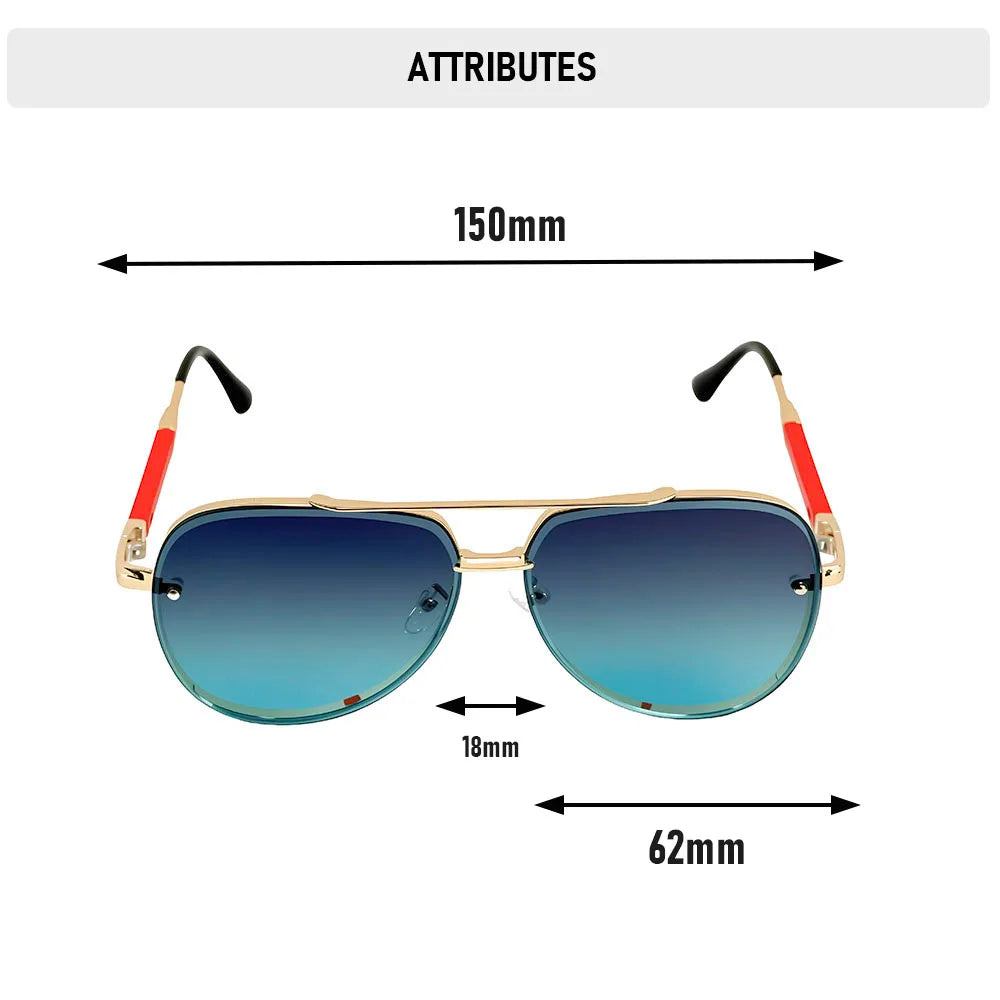 Size of New Vintage Oval Aviator Sunglasses