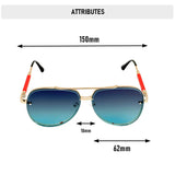 Size of New Vintage Oval Aviator Sunglasses
