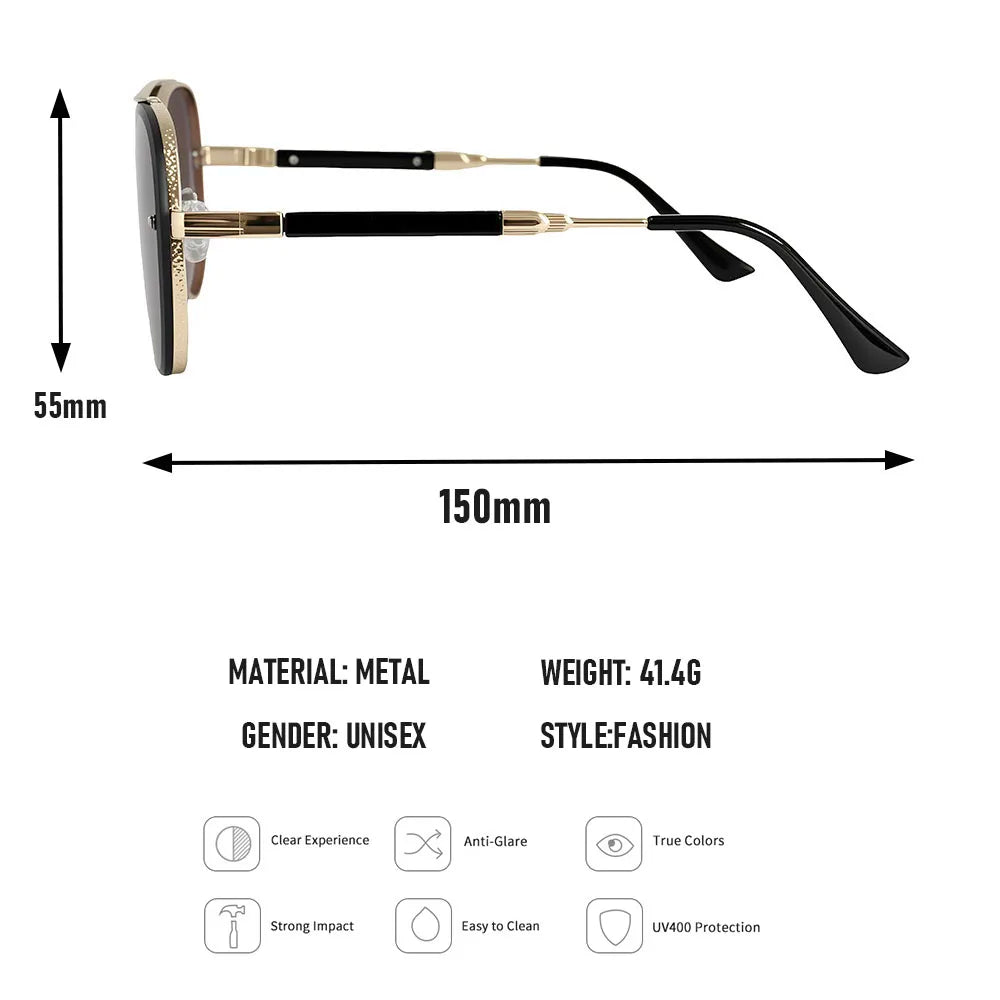 Size of New Vintage Oval Aviator Sunglasses