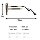 Size of New Vintage Oval Aviator Sunglasses